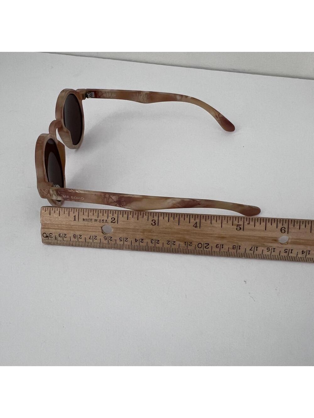 Mr. Boho Dalston Round Sunglasses Italy Cream Tortoise Marble Style Frame Retro - Picture 7 of 8